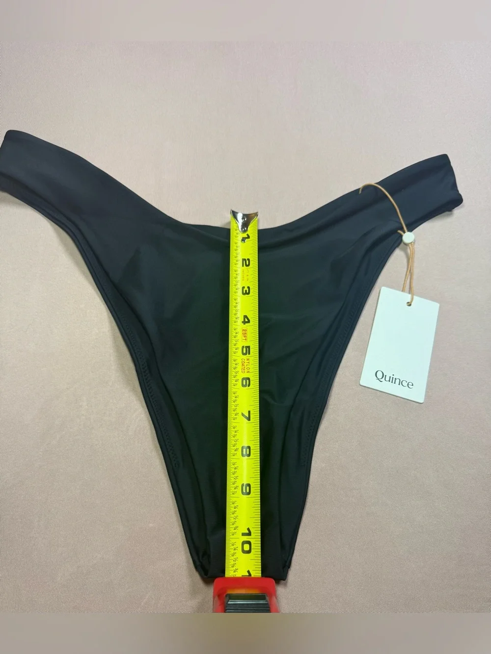 Quince Black Italian High Leg Cheeky Bikini Bottom Bathing Suit Swim Size XL NWT